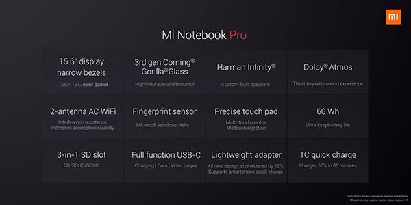    Xiaomi Mi Notebook Pro    15,6 