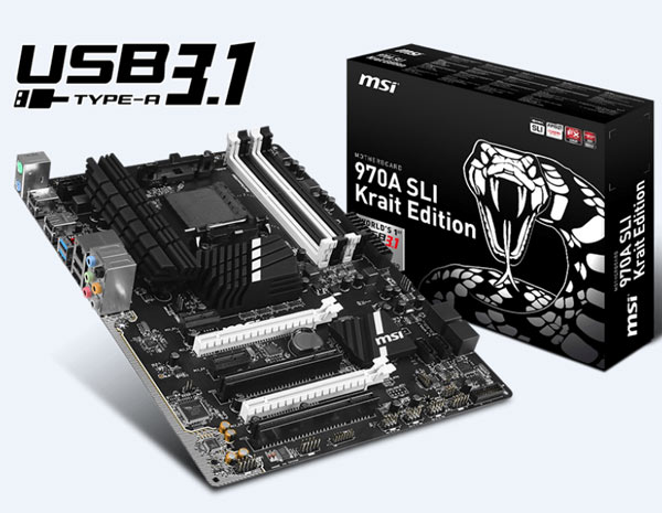   MSI AMD 970A SLI Krait Edition    USB 3.1