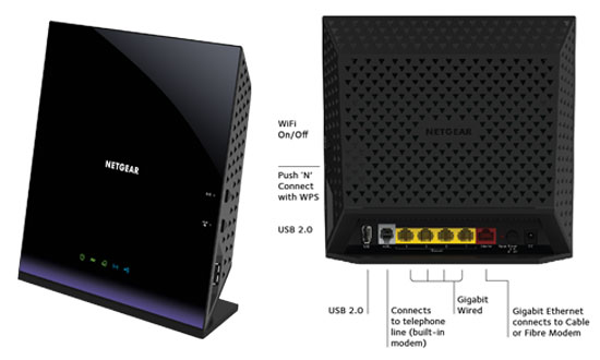  Netgear D6400    VDSL/ADSL      Wi-Fi 802.11ac